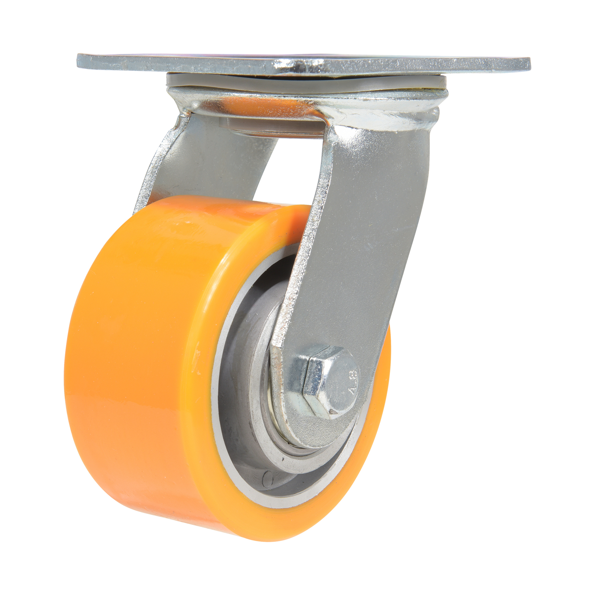 Vestil Polyurethane Swivel Caster 4 In. Diameter x 2 In. Width 660 Lb. Capacity Orange/Gray